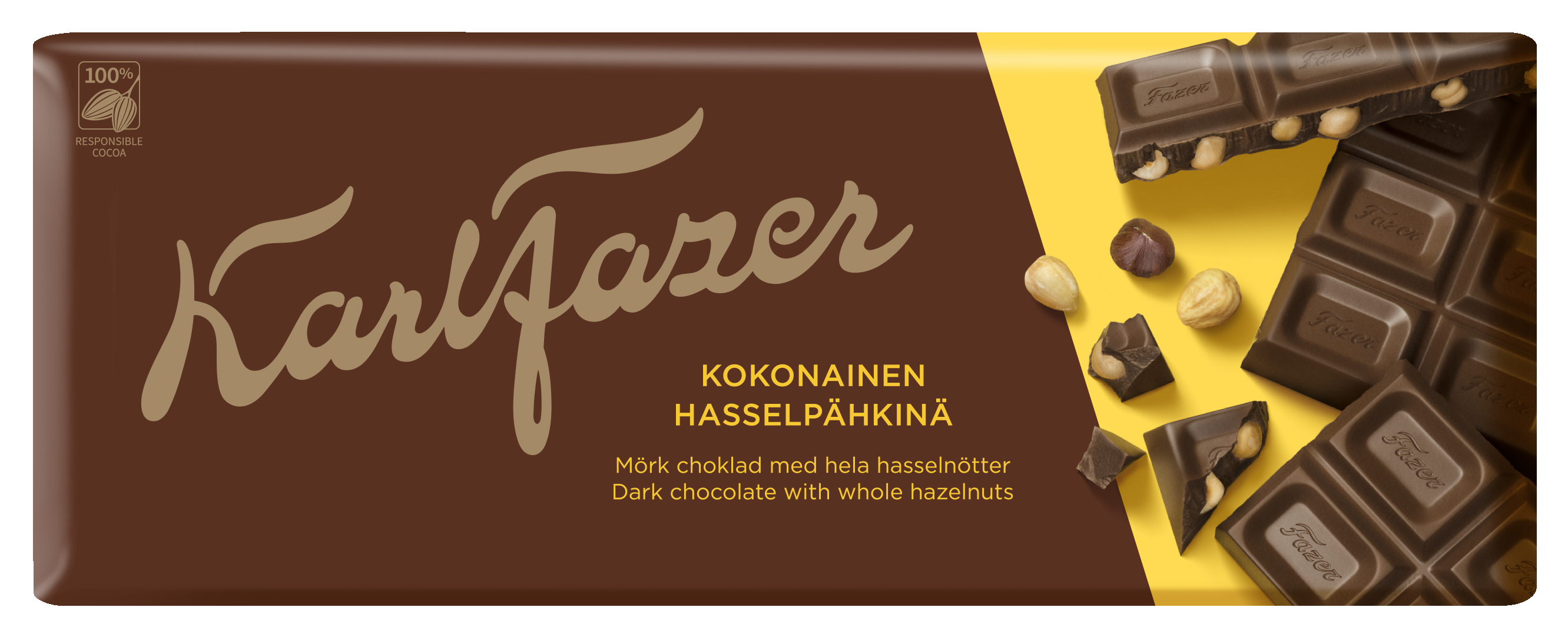 Karl Fazer Tumma suklaa kokonaiset hasselpähkinät 200g