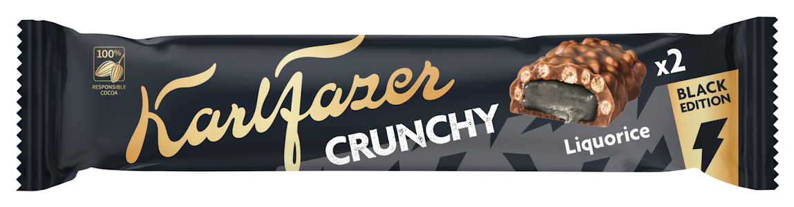 Karl Fazer Crunchy suklaapatukka 55g Black Edition