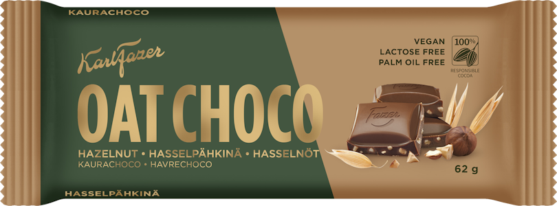 Karl Fazer kaura choco hasselpähkinä kaura-kaakaolevy 62g