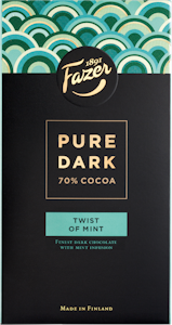 Fazer Pure dark 70% Cocoa Twist of Mint tumma suklaalevy 95g