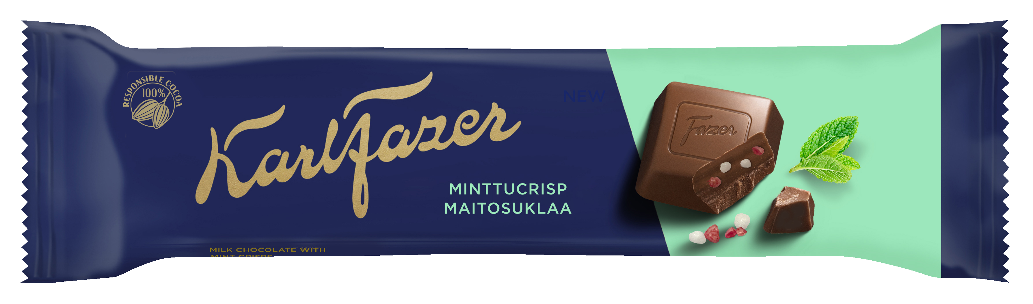 Karl Fazer maitosuklaapatukka minttucrisp 37g