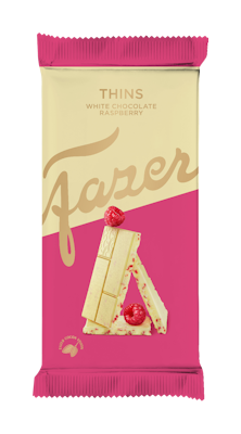 Karl Fazer Thins Valkosuklaa-Vadelma suklaalevy 95g