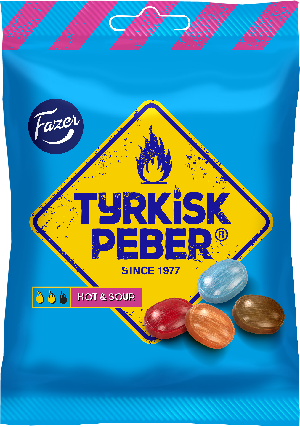 Tyrkisk Peber Hot & Sour 150g pippurisia salmiakkihedelmäkaramelleja