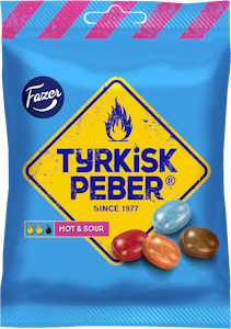 Tyrkisk Peber Hot & Sour 150g pippurisia salmiakkihedelmäkaramelleja