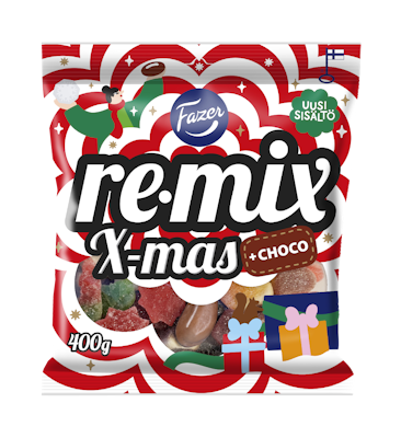 Fazer Remix Xmas +choco karkkipussi 400g