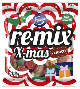 Fazer Remix Xmas +choco karkkipussi 400g QPA