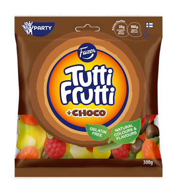 Fazer Tutti Frutti Choco karkkipussi 300g