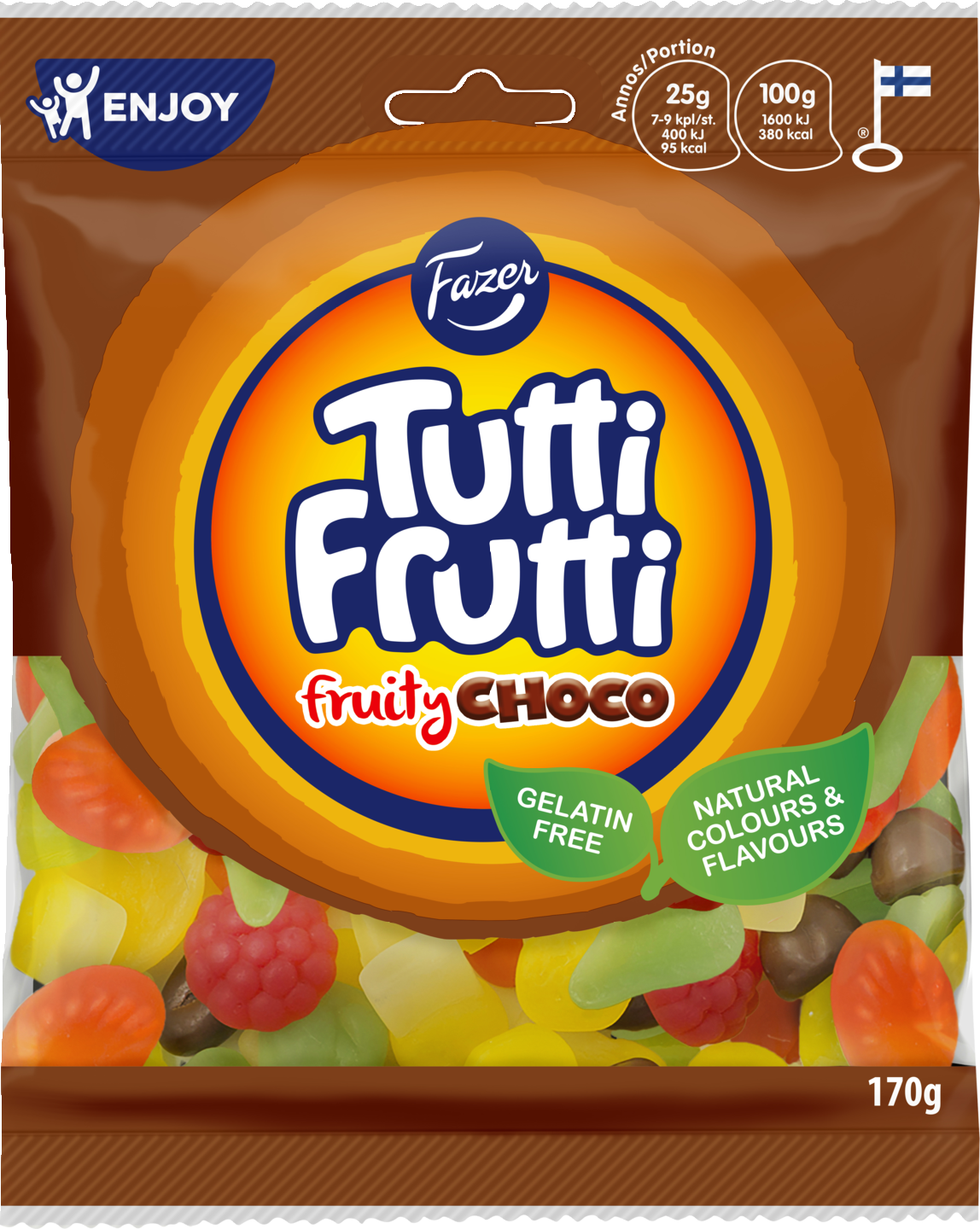 Tutti Frutti pussi 170g fruity choco