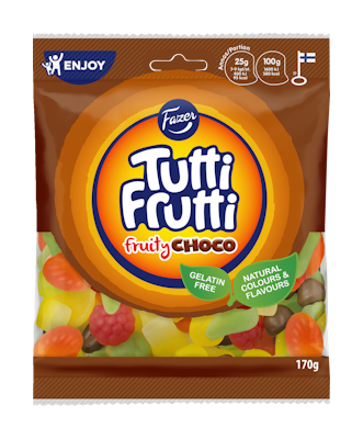 Tutti Frutti pussi 170g fruity choco