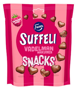 Fazer Suffeli Snacks Vadelma suklaamakeispussi 140g