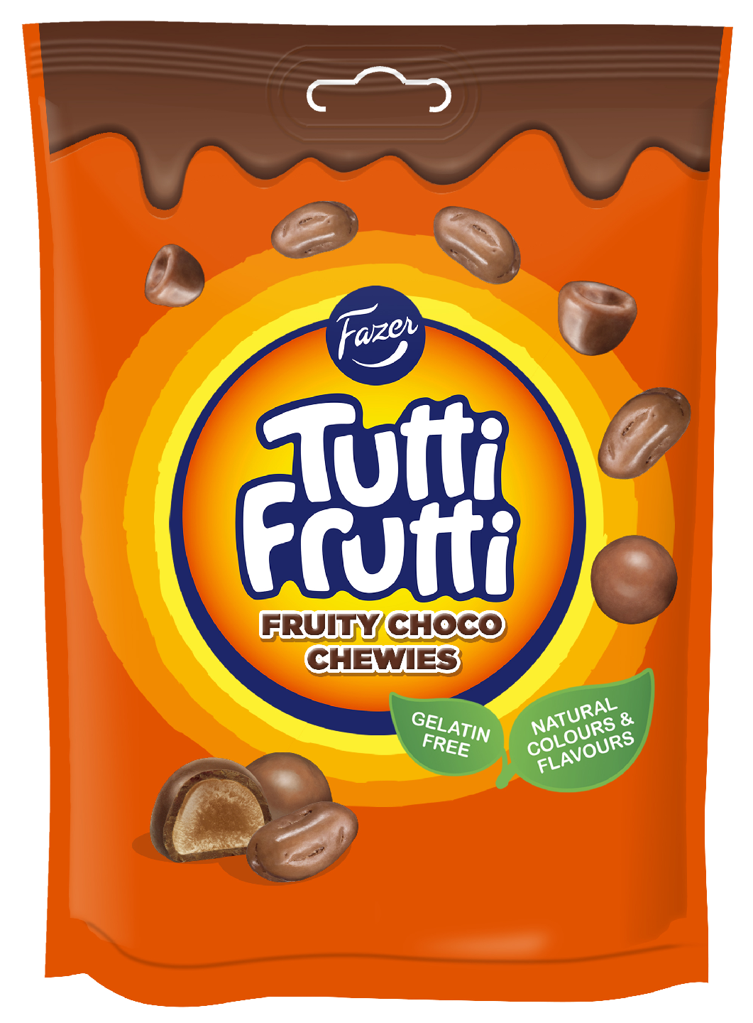 Fazer Tutti Frutti Fruity Choco chewies 150g suklaapussi DIS