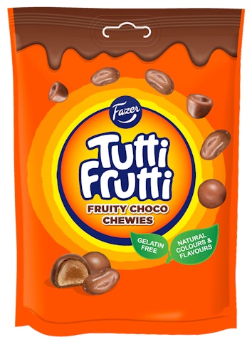 Fazer Tutti Frutti fruity choco chewies 150g suklaapussi