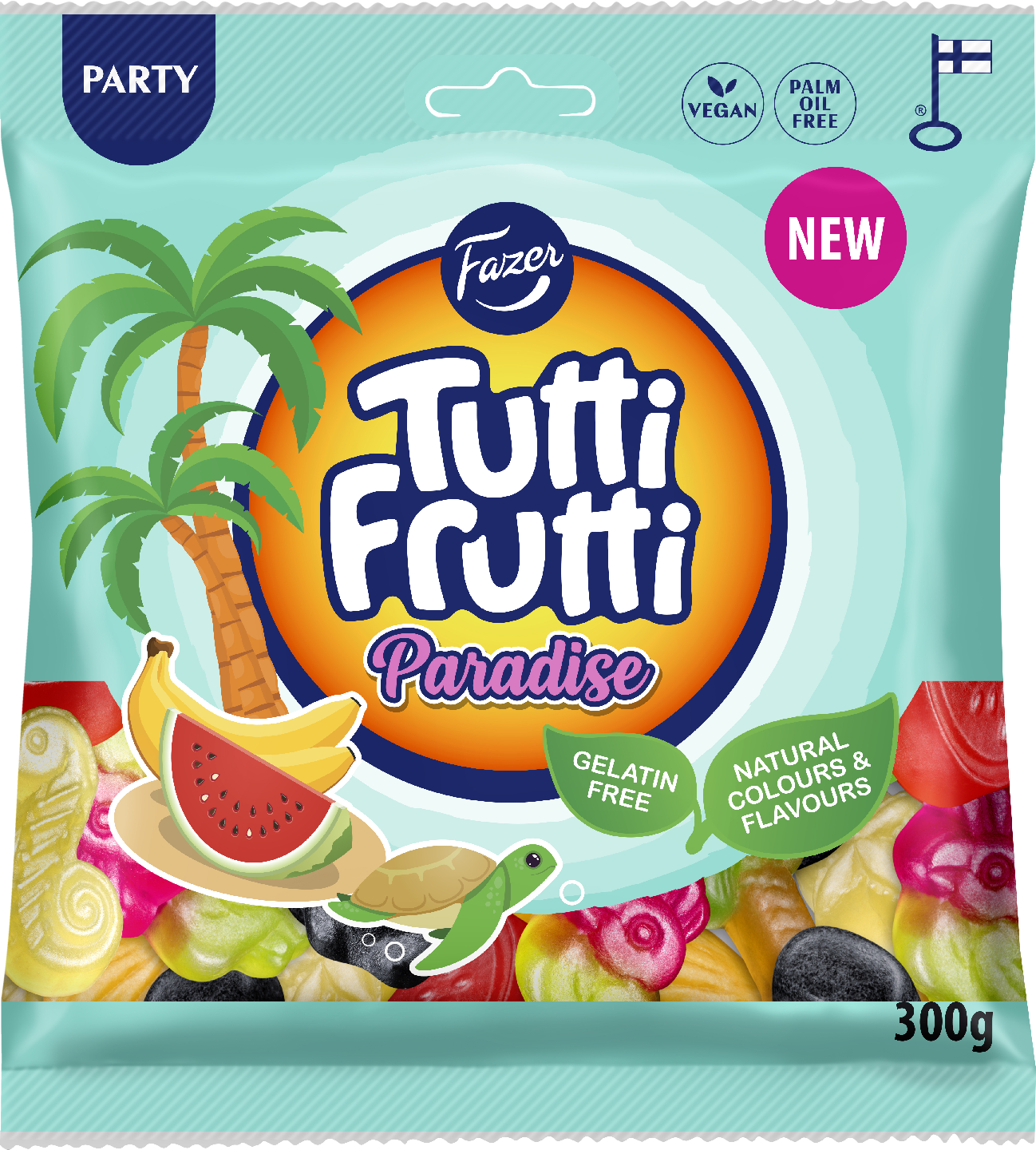 Fazer Tutti Frutti Paradise karkkipussi 300g