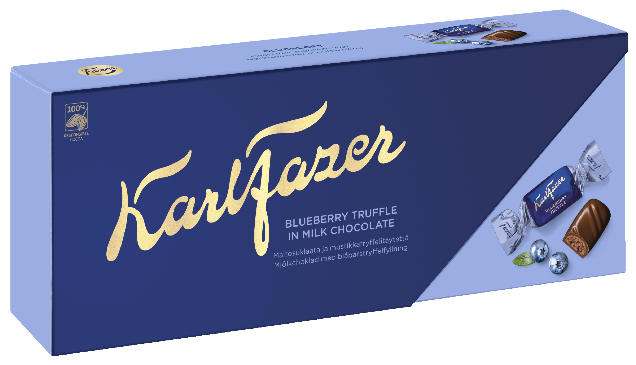Karl Fazer 270g mustikkatryffeli suklaakonvehdit