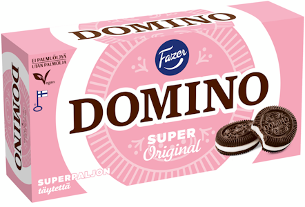 Fazer Domino Super Original vaniljanmakuinen täytekeksi 345g