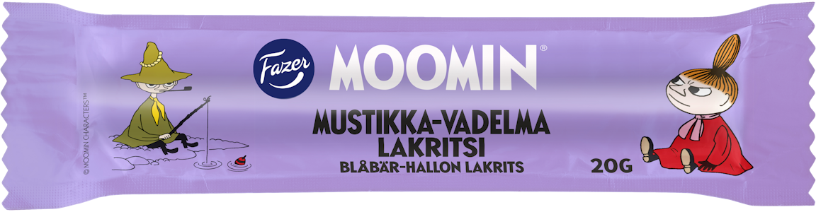 Fazer Moomin Mustikka-vadelma lakritsipatukka 20g