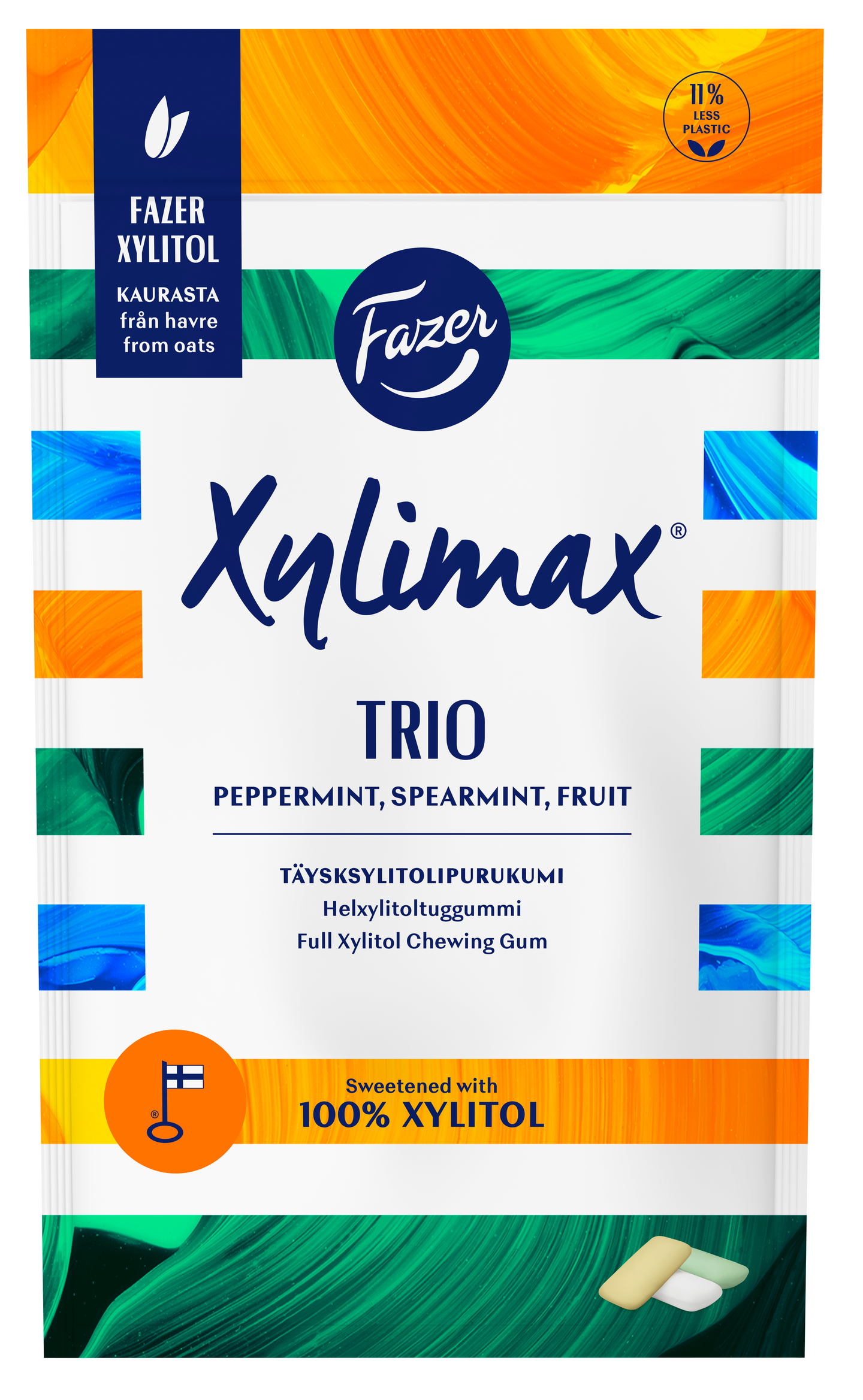 Xylimax Trio Piparminttu-Spearmint-Hedelmä täysksylitolipurukumi 130g