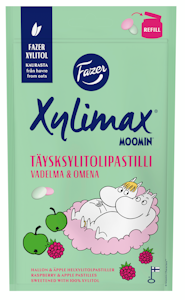 Fazer Xylimax Moomin vadelma ja omena täysksylitolipastillit 85g