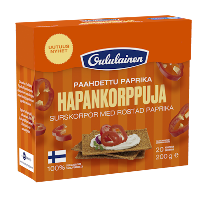 Oululainen paahdettu paprika hapankorppu 200g