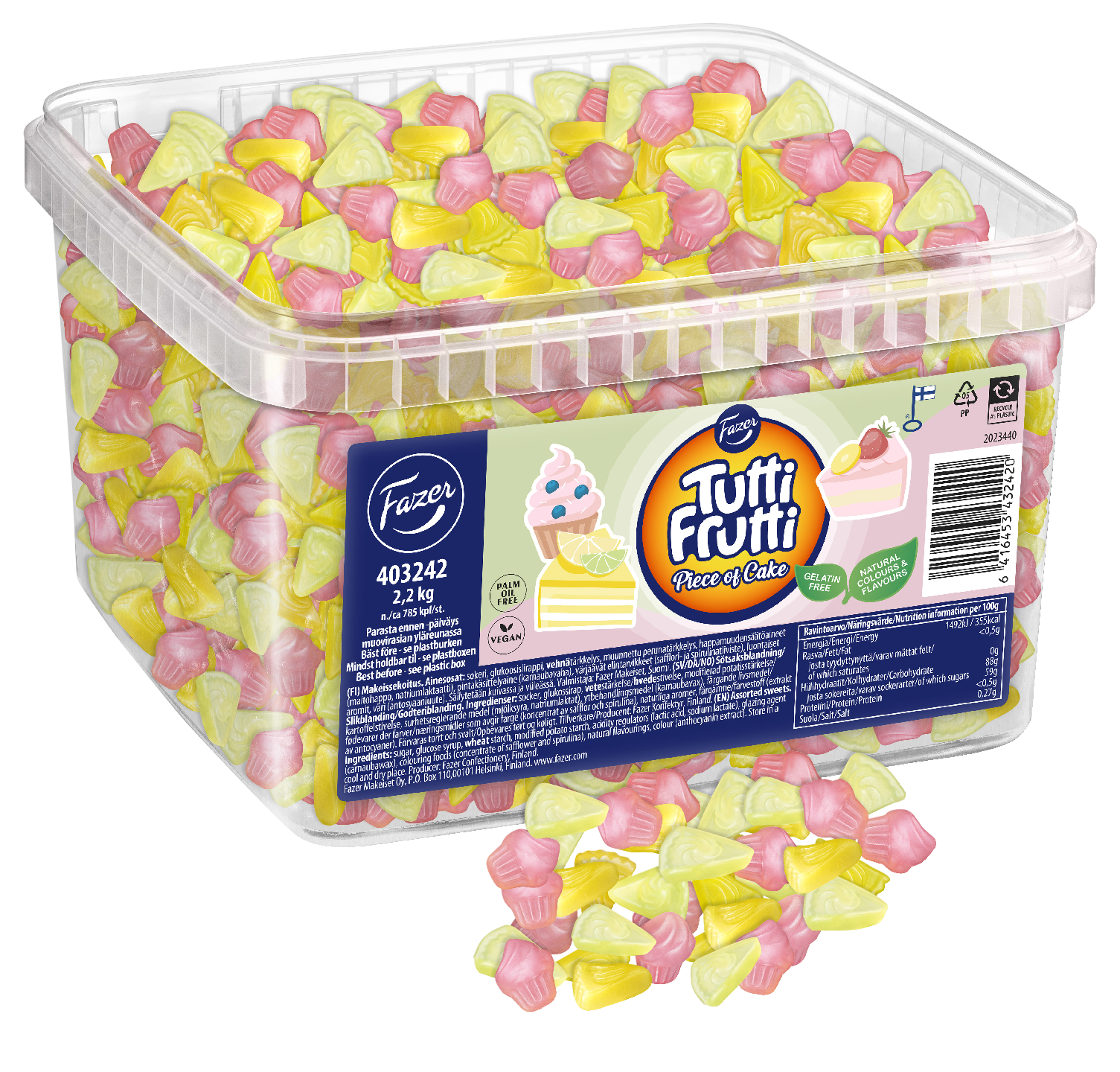 Fazer Tutti Frutti Piece of cake 2,2kg