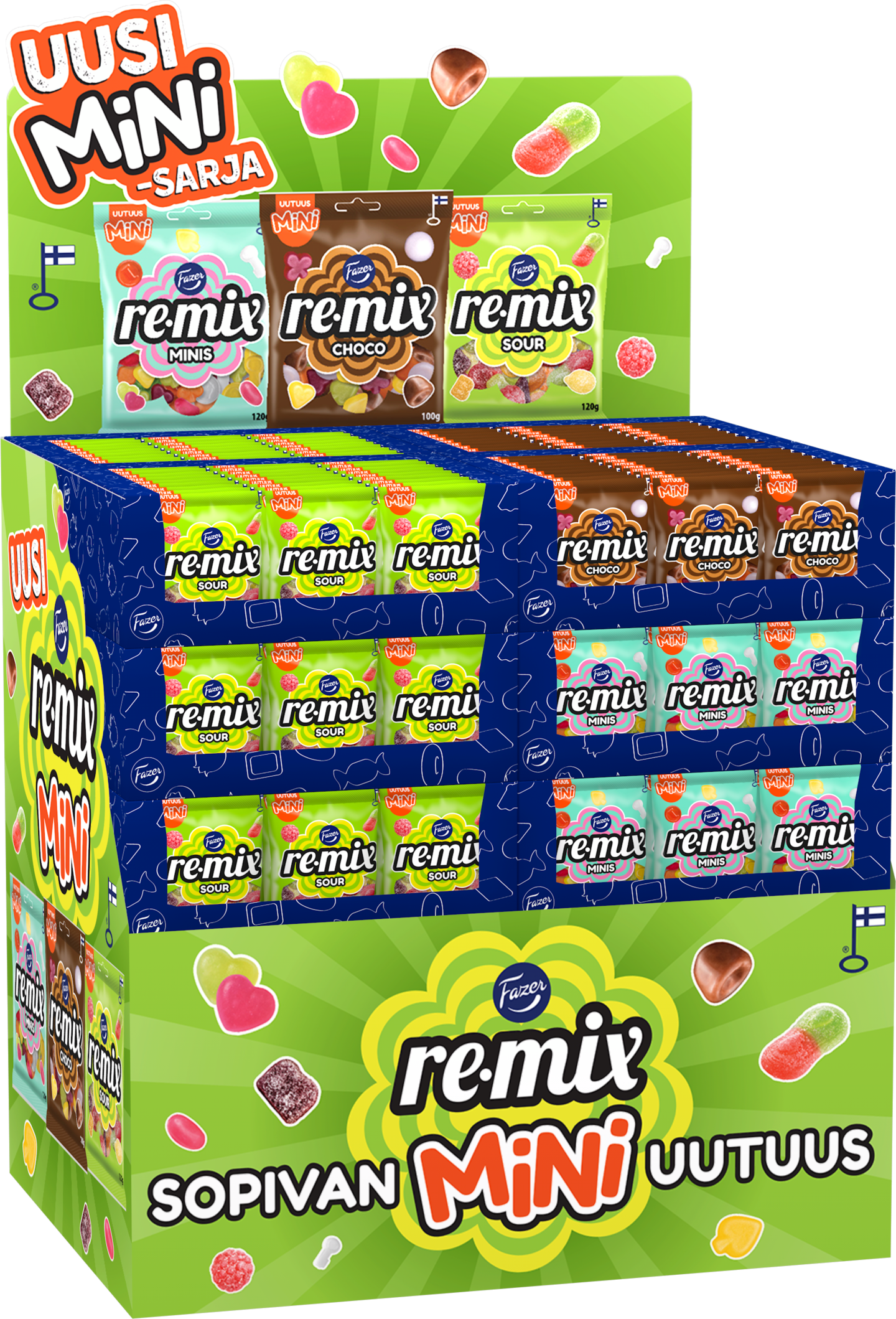 Fazer Remix Mini karkkipussit 100-120g 288kpl SEKPPA