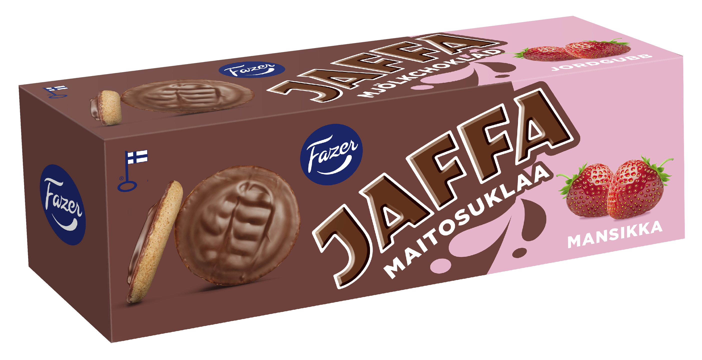 Fazer Jaffa keksi 150g maitosuklaa-mansikka QPA