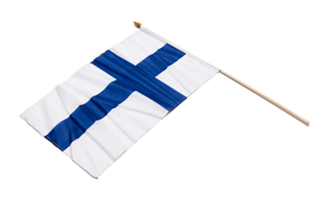 Suomi kannatuslippu 30 x 45 cm, tikku 60 cm