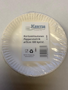 Kertis Kartonkilautanen 15cm matala 100kpl