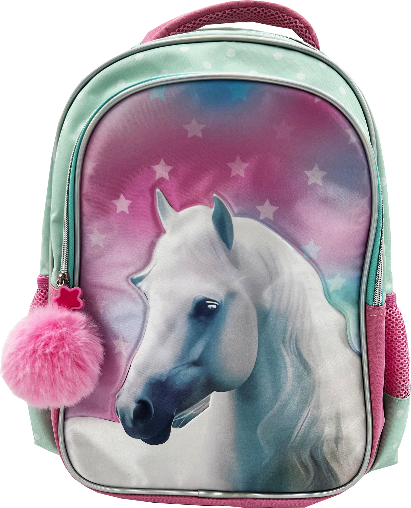 Sweet Horse lasten koulureppu pompom -koristeella