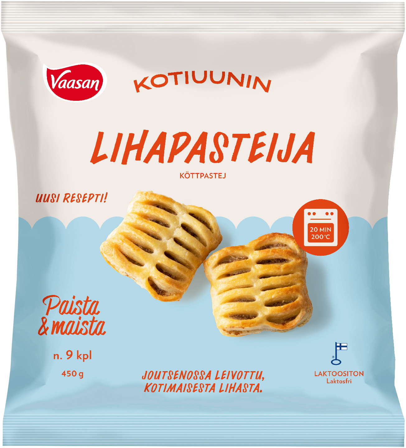 Vaasan Kotiuunin lihapasteija 9kpl/450g