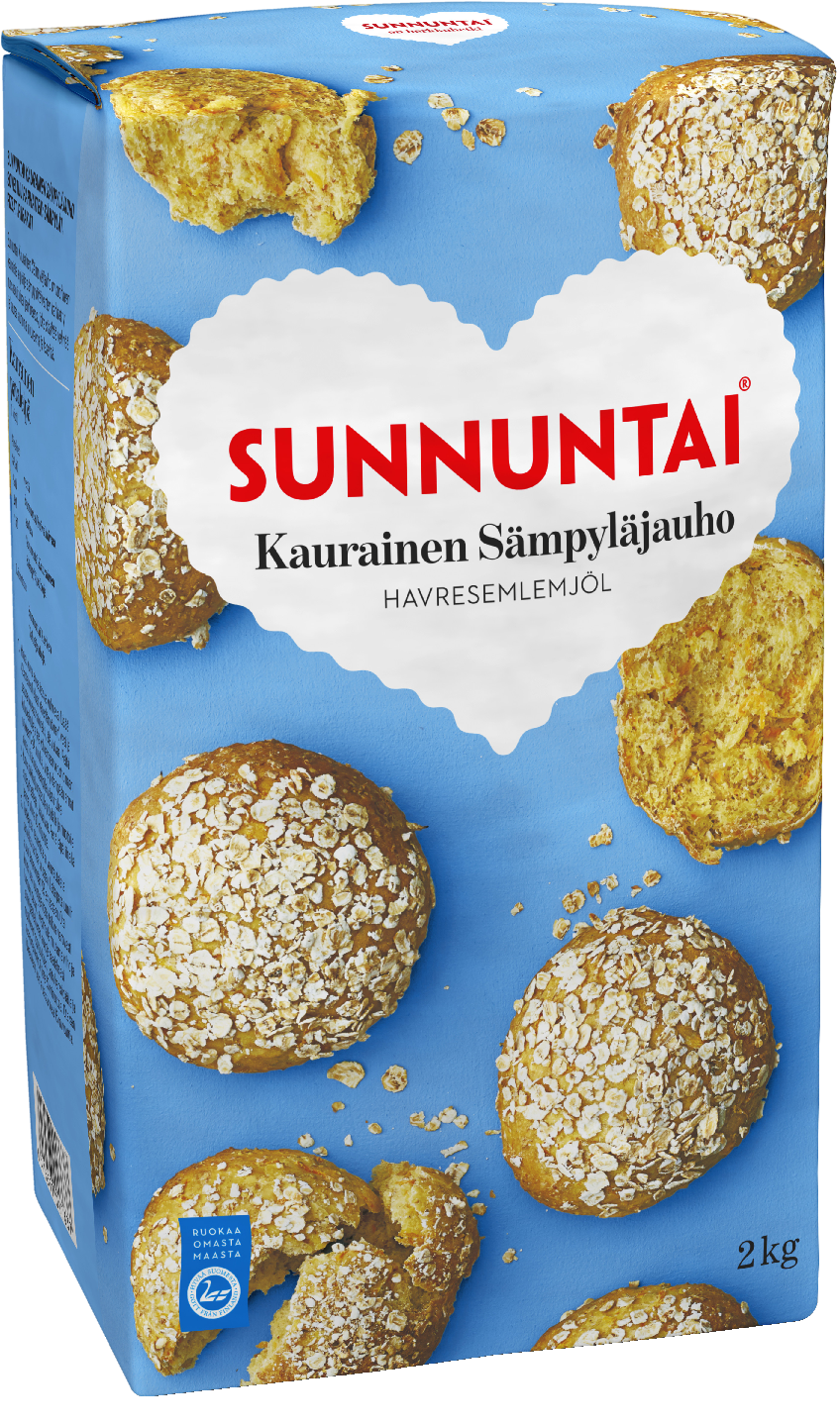 Sunnuntai kaurainen sämpyläjauho 2 kg