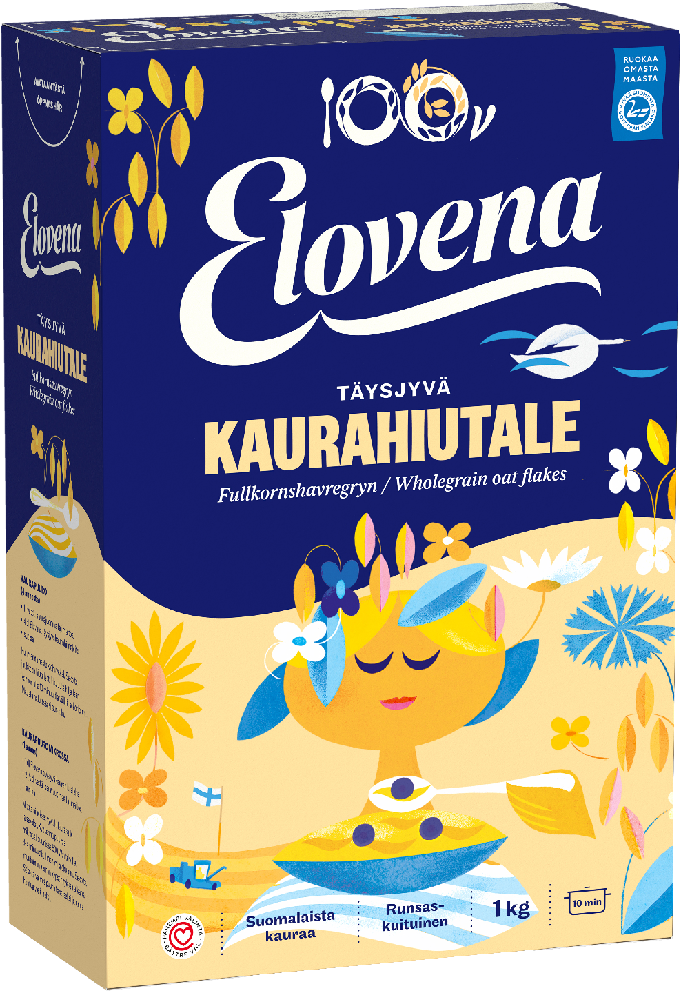 Elovena kaurahiutale 1kg PUOLILAVA