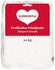 Sunnuntai puolikarkea vehnäjauho 20kg