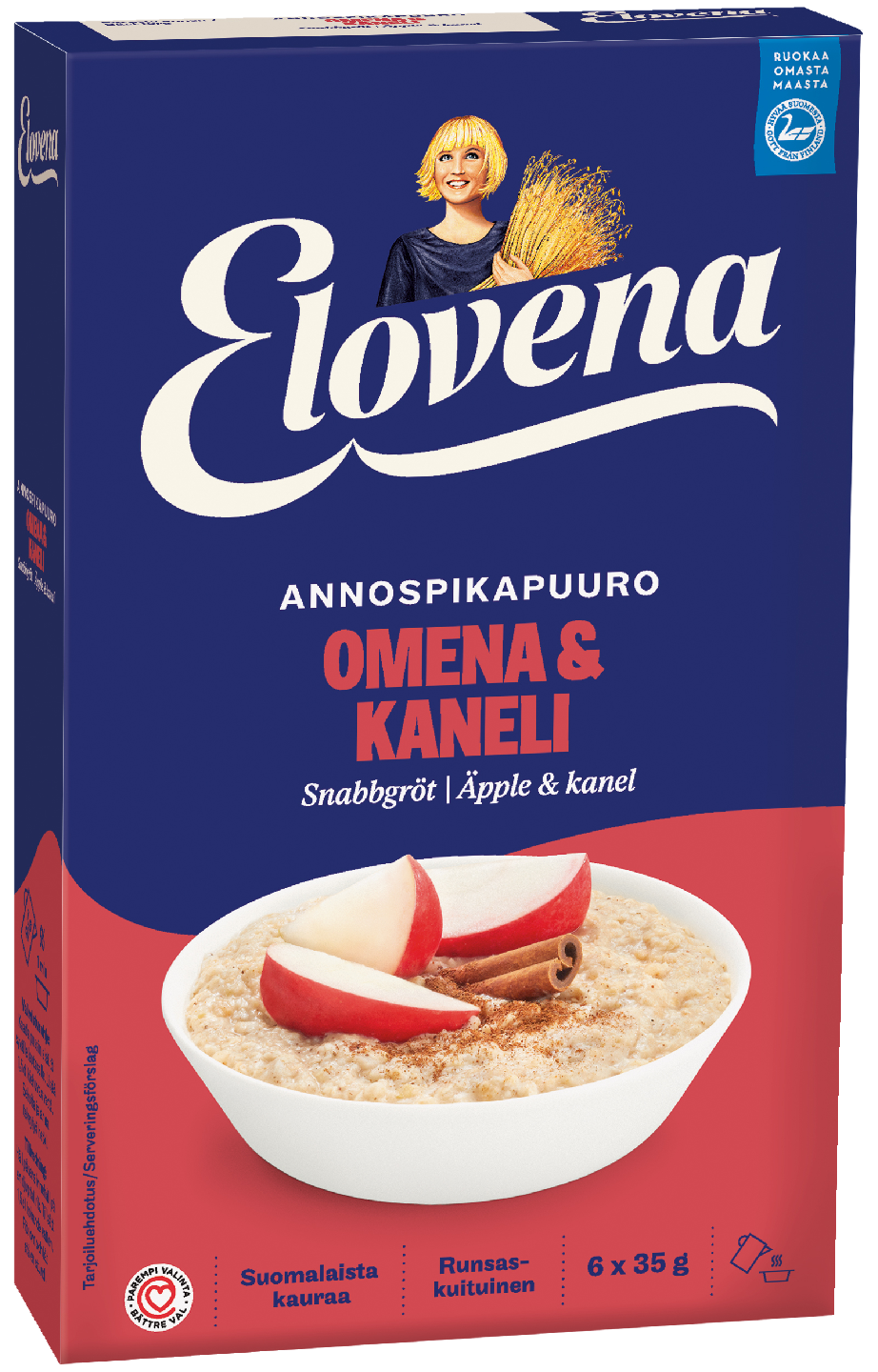 Elovena 6x35g annospikapuuro omena-kaneli