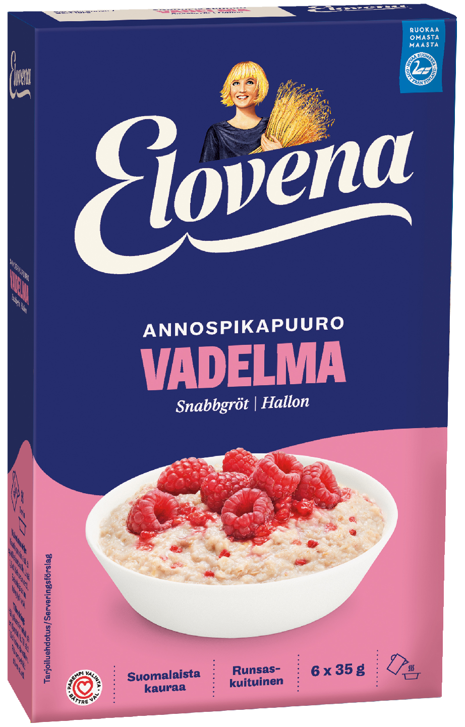 Elovena 6x35g annospikapuuro vadelma