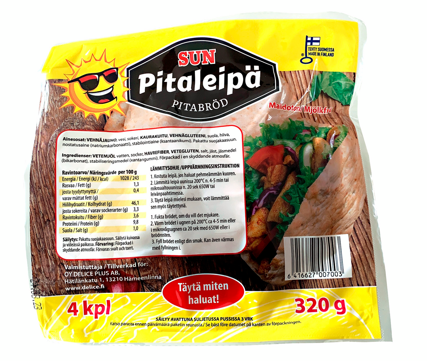 Sun pitaleipä 320g | K-Ruoka Verkkokauppa