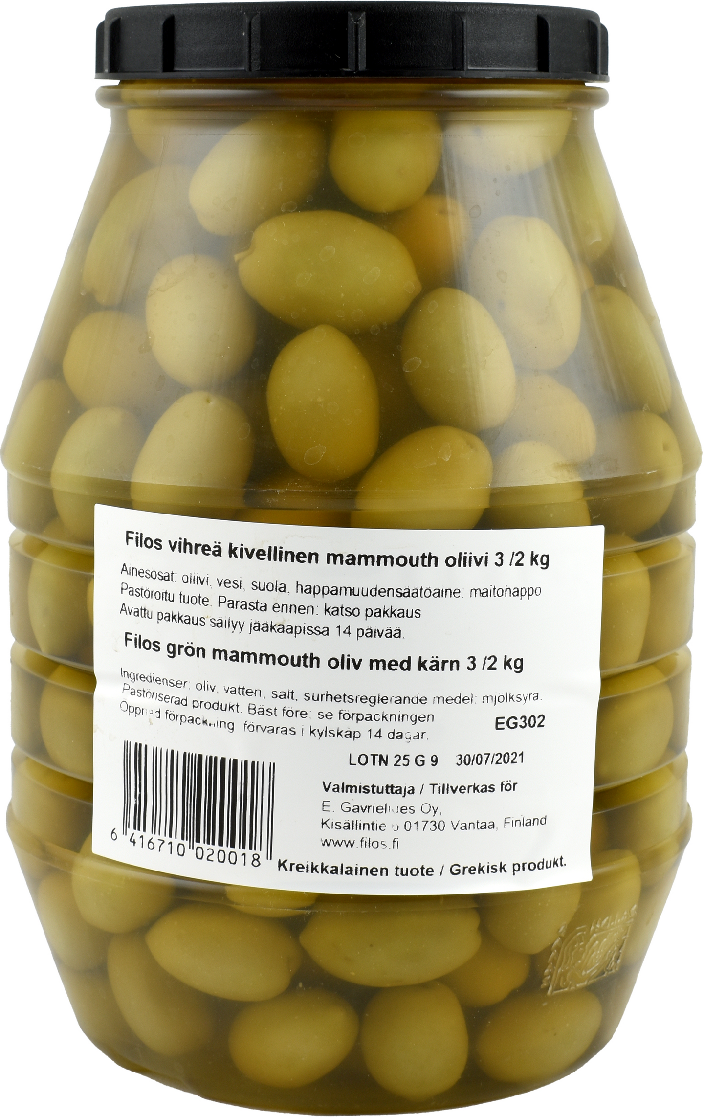 Filos vihreä oliivi 3/2kg mammouth