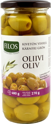 Filos oliivi 480/270g vihreä kivetön
