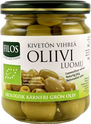 Filos vihreä kivetön oliivi 200/100g luomu