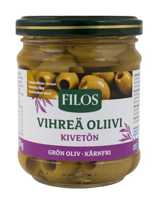 Filos vihreä kivetön oliivi suolavedessä 200g/100g