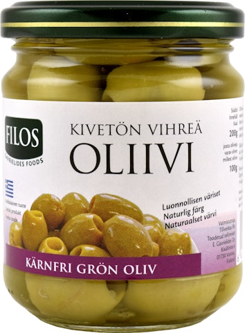 Filos vihreä kivetön oliivi suolavedessä 200g/100g