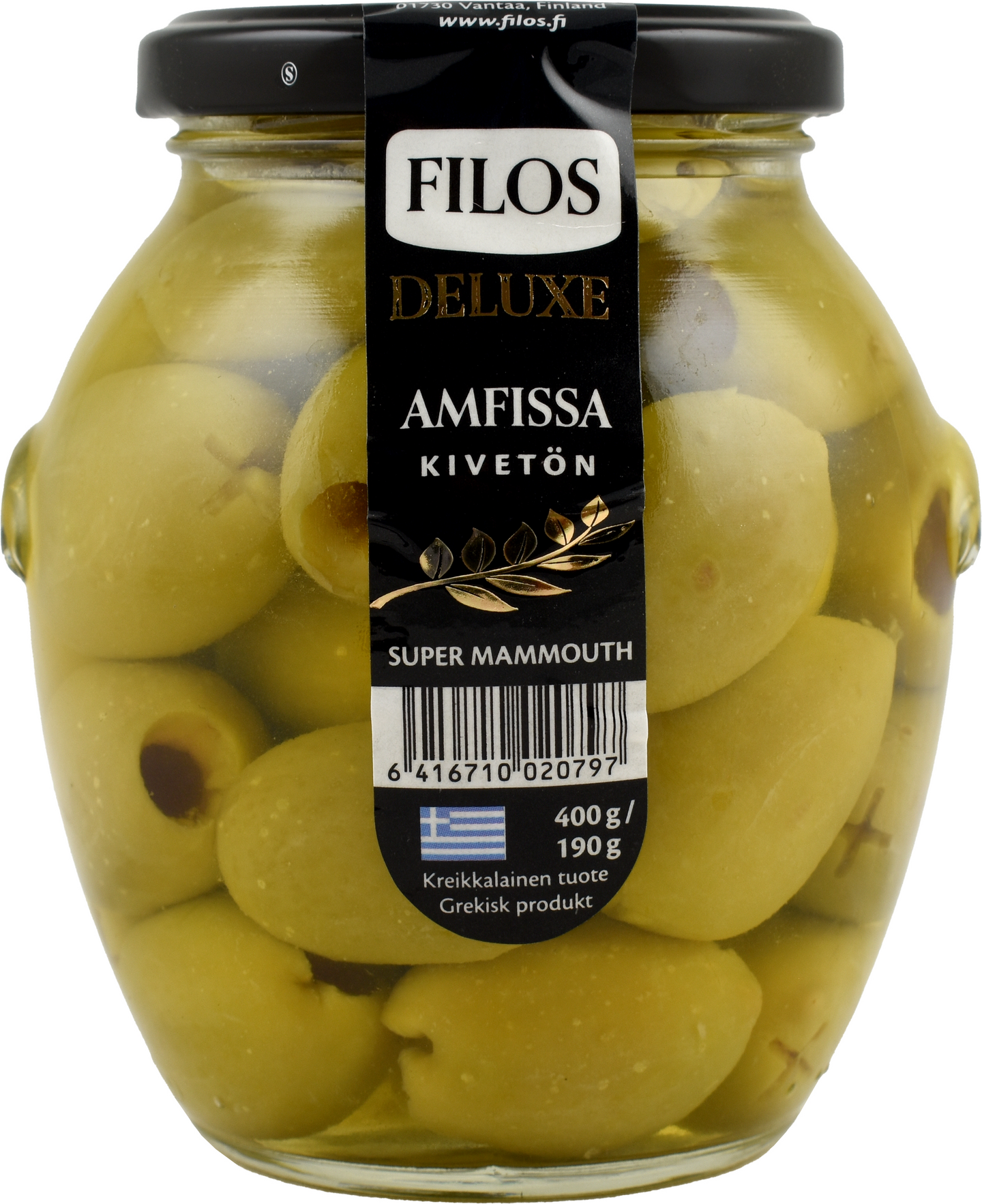 Filos Deluxe vihreä oliivi 400/190g kivetön