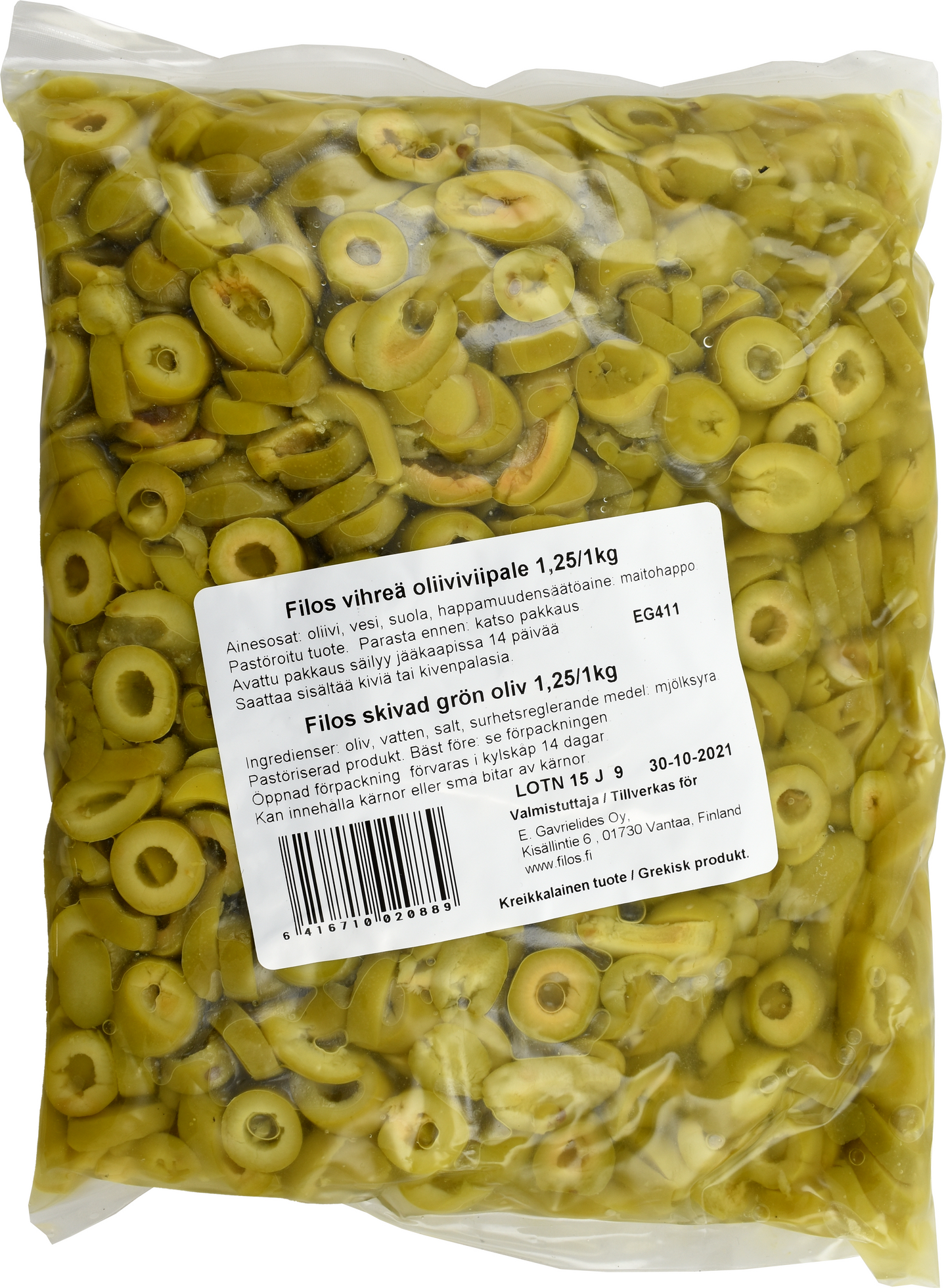 Filos vihreä oliiviviipale 1,25/1kg pussi