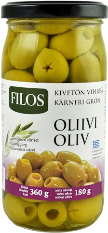 Filos vihreä oliivi kivetön 360g/180g