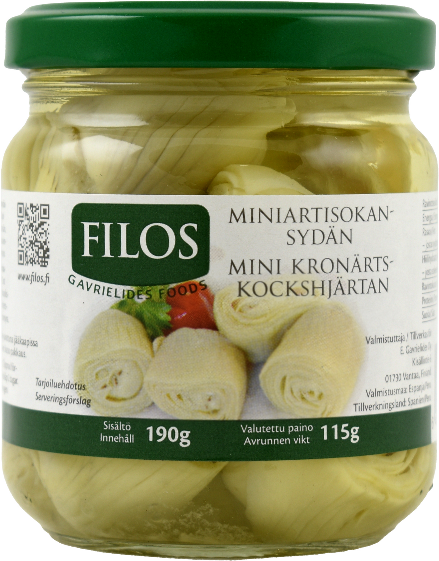 Filos miniartisokansydän 190/115g