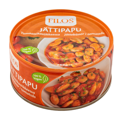 Filos jättipapuja tomaattikastikkeessa 280g