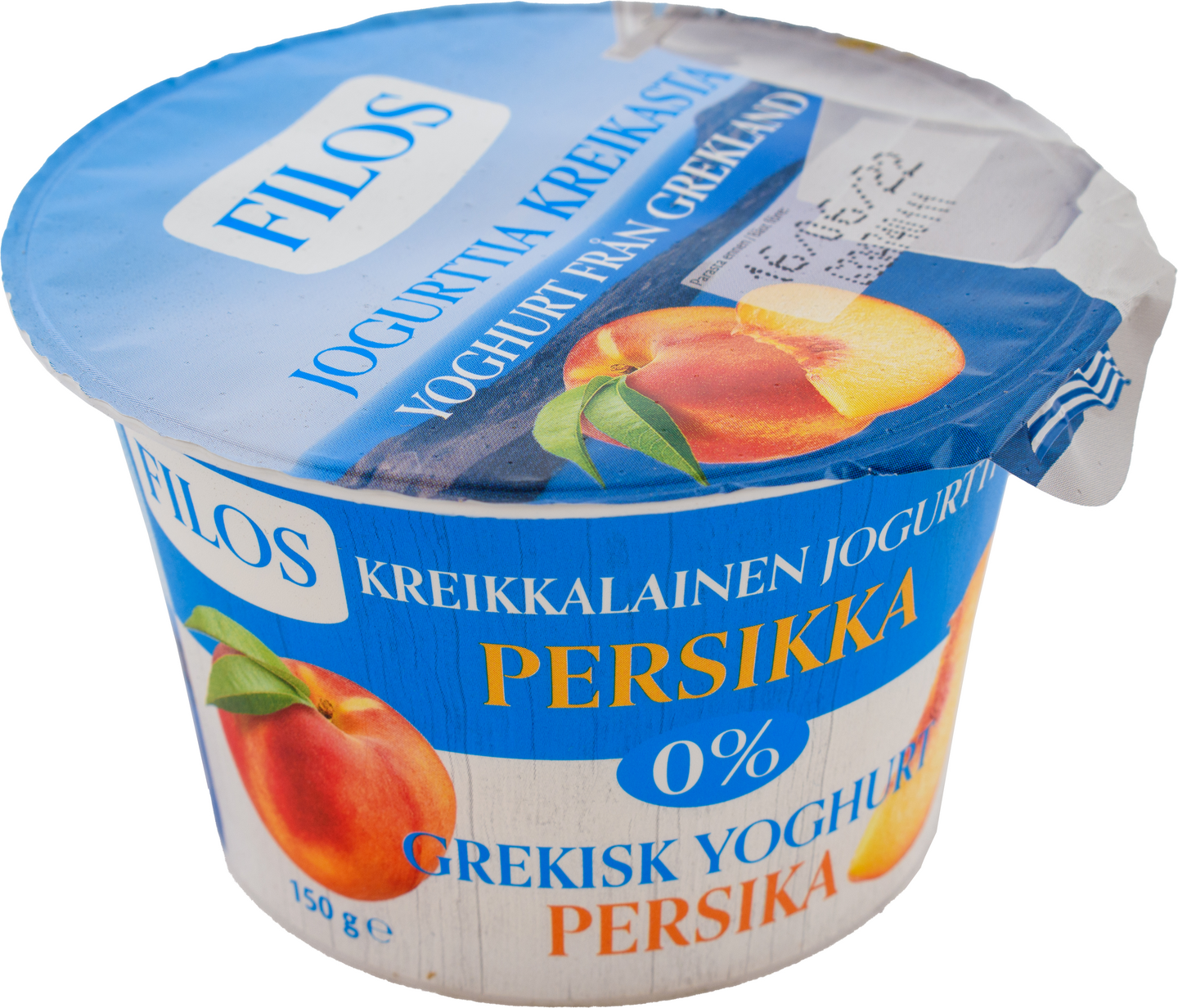 Filos kreikkalainen jogurtti 150g 0% persikka