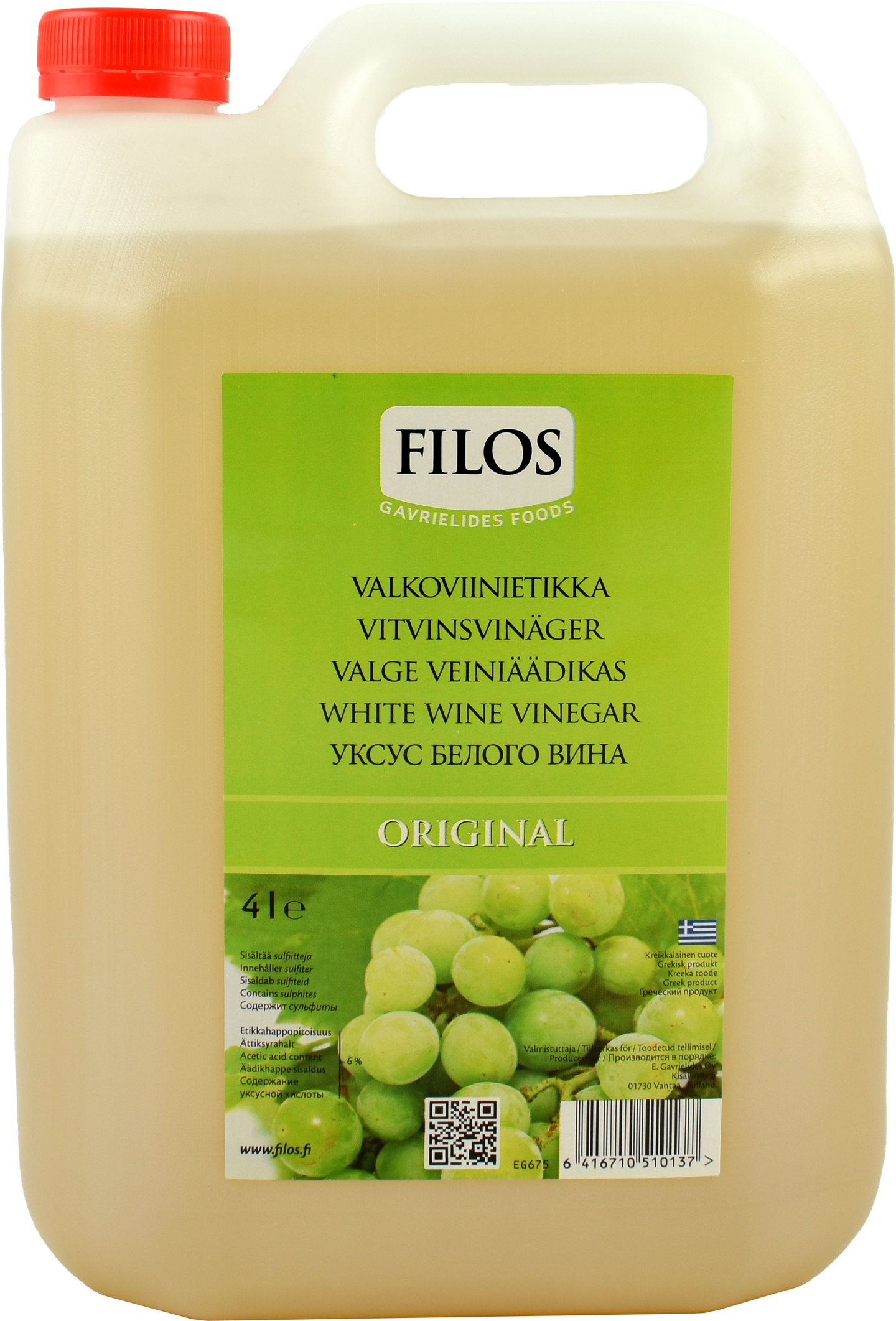 Filos valkoviinietikka 4 l