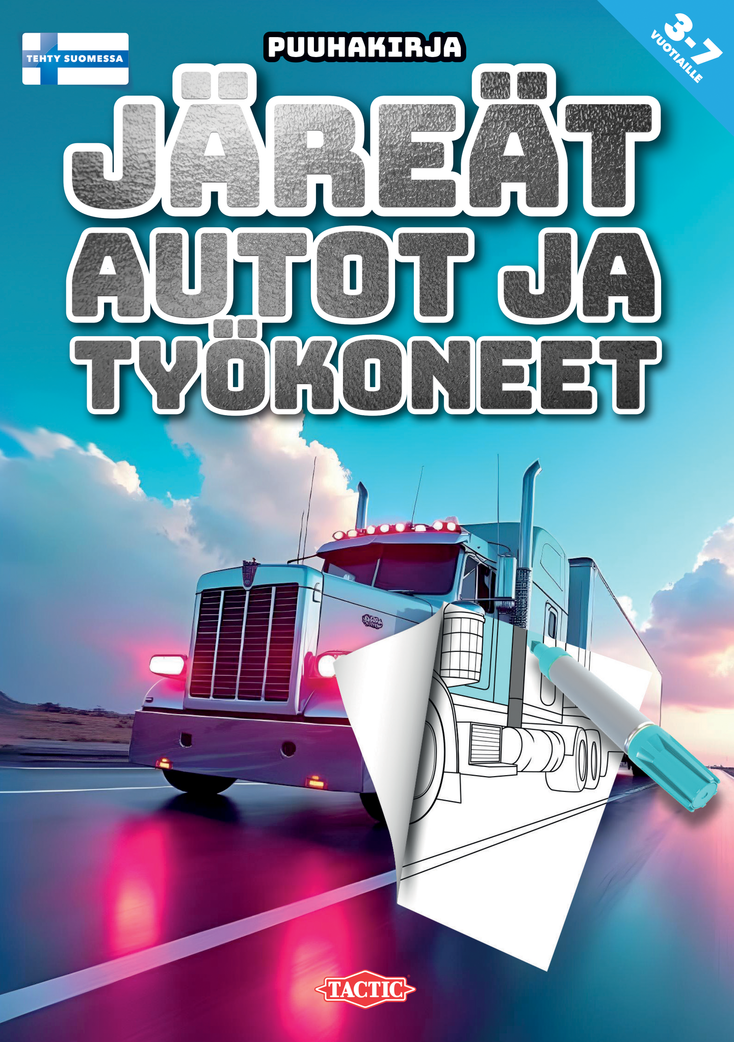 Tactic Järeät autot ja työkoneet puuhakirja