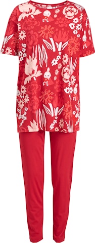 Muumi naisten pyjama Niitty punainen